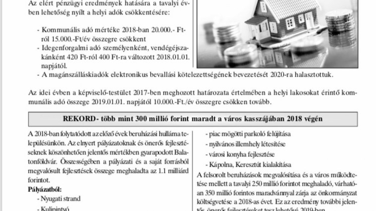 Balatonföldvári Önkormányzati Hírlevél