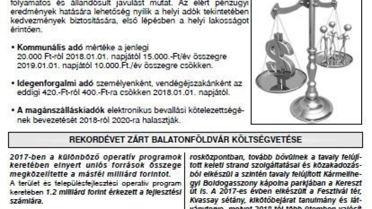 Megjelent a Balatonföldvári Önkormányzati Hírlevél