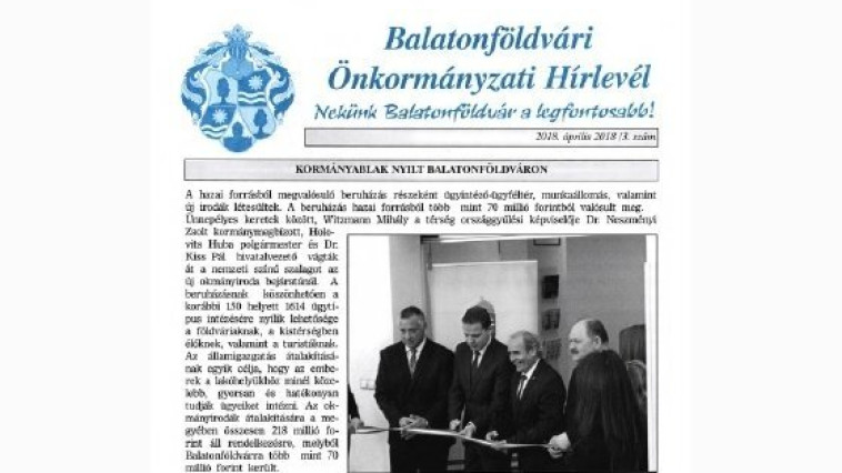 Megjelent a Balatonföldvári Önkormányzati Hírlevél