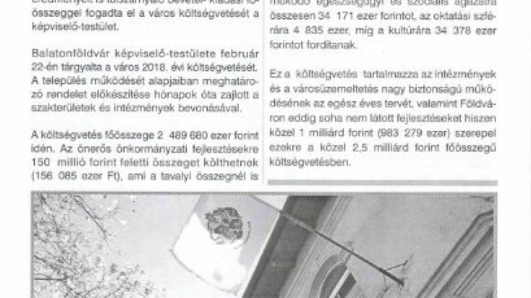 Megjelent a Balatonföldvári Önkormányzati Hírlevél