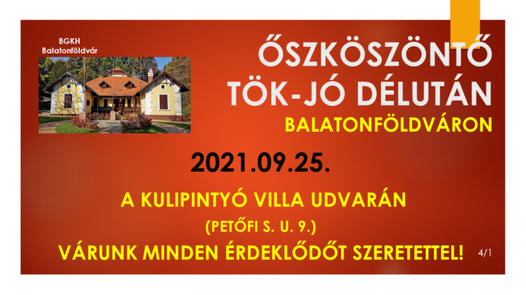 Őszköszöntő Tök-Jó Délután