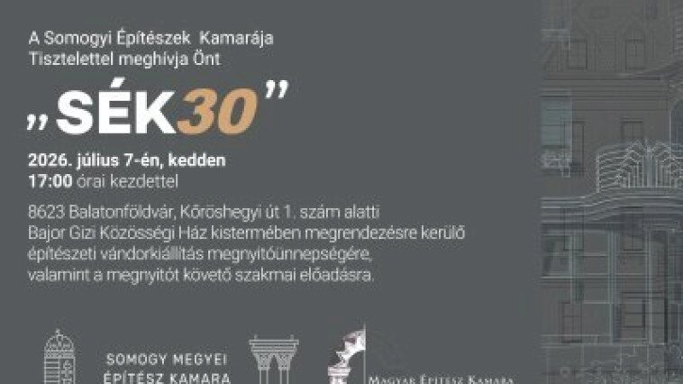 "SÉK30" ÉPÍTÉSZETI VÁNDORKIÁLLÍTÁS