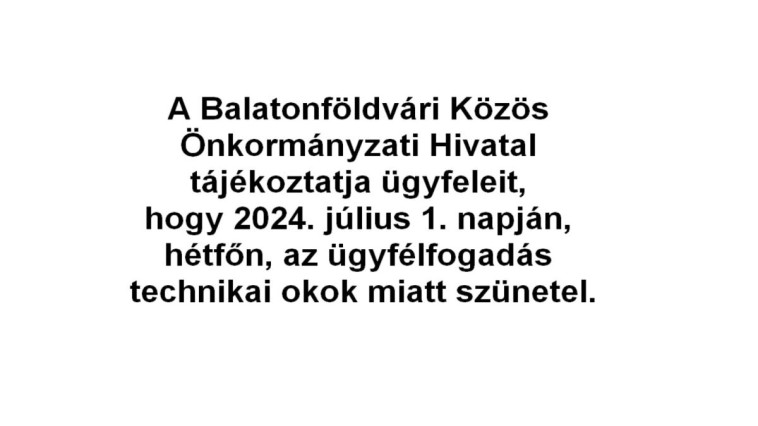 Ügyfélszolgálat szünetel